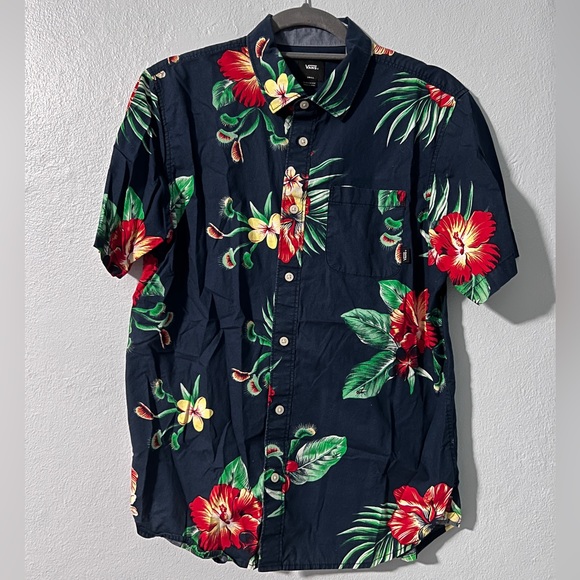 Vans - Floral Button Short Sleeve Shirt - Picture 1 of 4